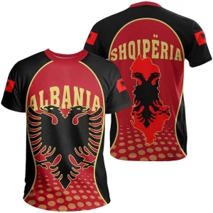 Albania Flag And Emblem Print T-shirt Men's Clothing Round Neck Short Sleeve Pullover Tee Top Street Casual Oversized Men Tshirt
