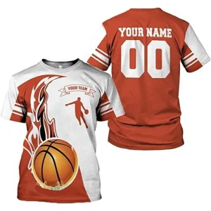 Basketball Sports Lover Custom T-shirt For Men's Clothing Daily Fashion Leisure Crewneck T Shirt Street Harajuku Trend Tee Top