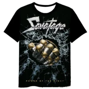 Summer Vintage Savatage Rock 3D Print T Shirt Men Casual Tops O-Neck Oversized Men's Clothing Punk Streetwear DX0218